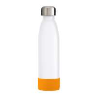 Flasche weiß, Hülle orange