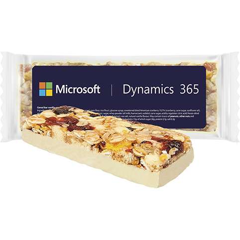 Müsliriegel Vanille-Cranberry, 40g, Express Flowpack mit Etikett