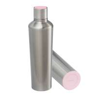 Flasche silber, Deckel hellmagenta, Boden hellmagenta
