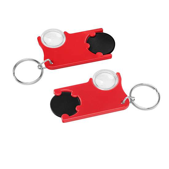 Chiphalter mit 1€-Chip und Lupe