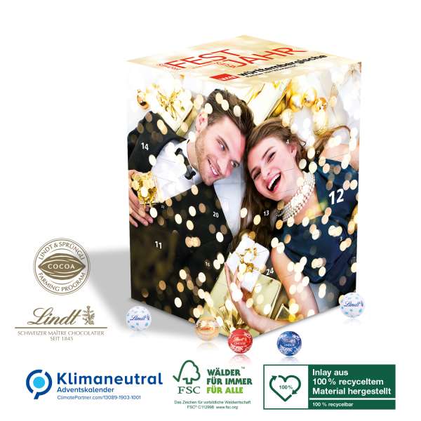 Adventskalender Cube "XL" Lindt, Klimaneutral, FSC®