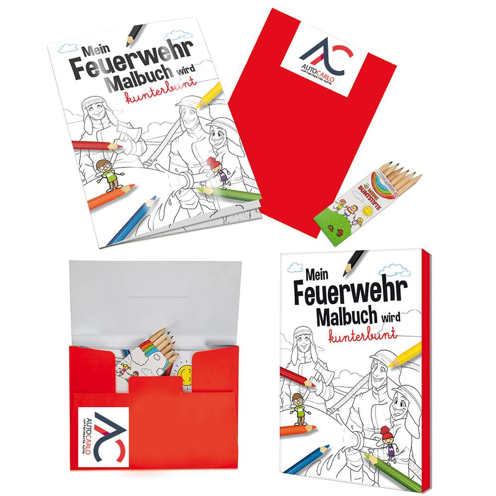 Malbuch / Mal-Set A6 - Feuerwehr