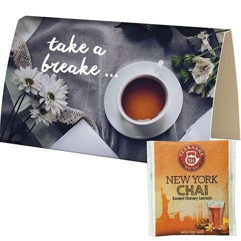 Beuteltee New York Chai, ca. 1,75g, Werbekarte A6 gefaltet
