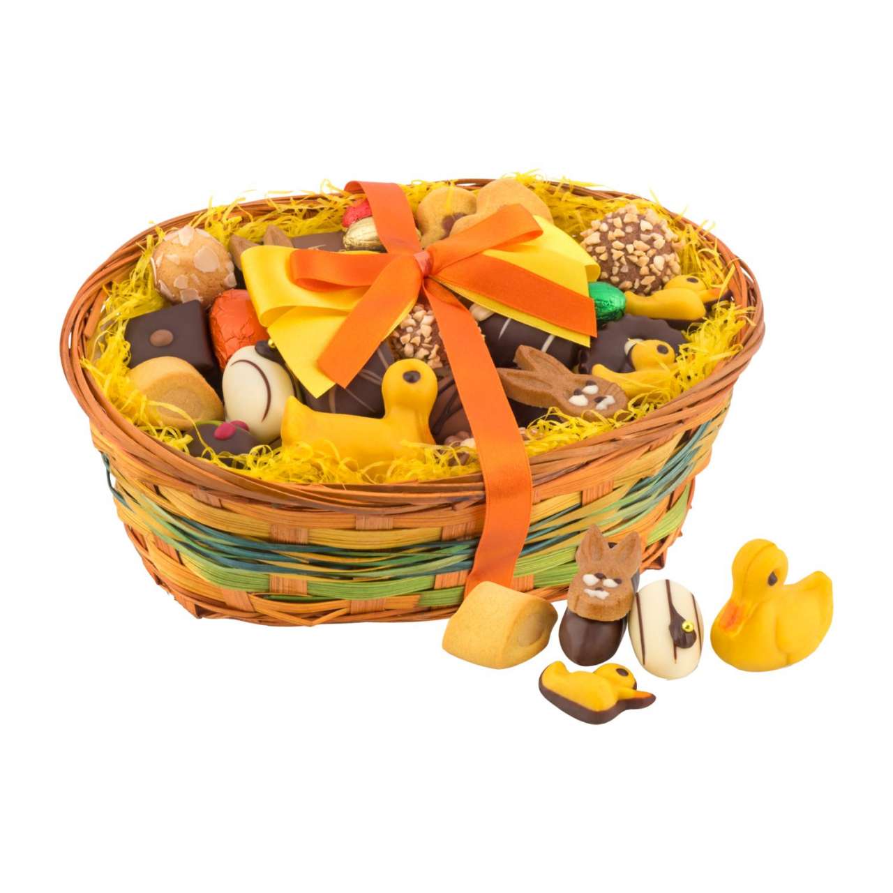 Geschenkartikel / Präsentartikel: Großer Osterkorb mit Confiseriespezialitäten, 600 g