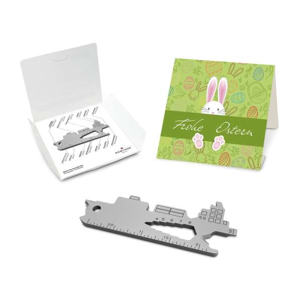 Geschenkartikel: ROMINOX® Key Tool Funktionen) im Motiv-Mäppchen Osterhase