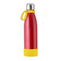 Flasche rot, Ring gelb, Hülle gelb