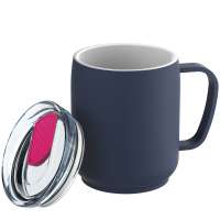 Becher blau, Deckel magenta