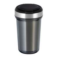 Innenbecher silber, Deckel schwarz, Tasse dunkelgrau