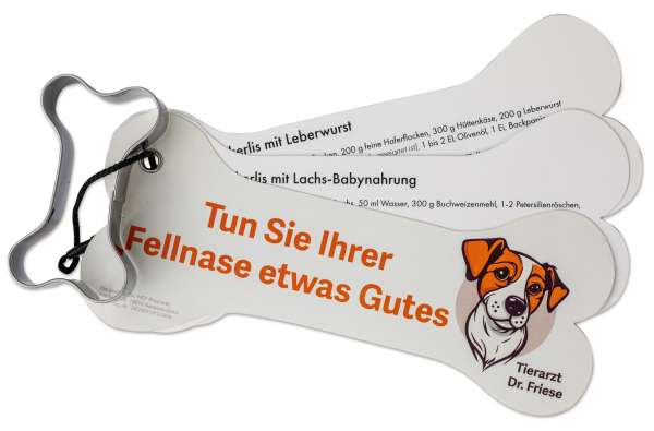 Backförmchen mit Rezeptblock Knochen