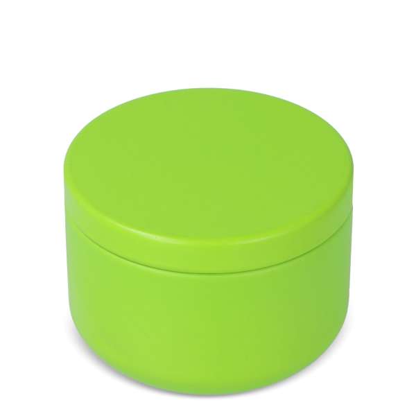 Candle in round recycled tin