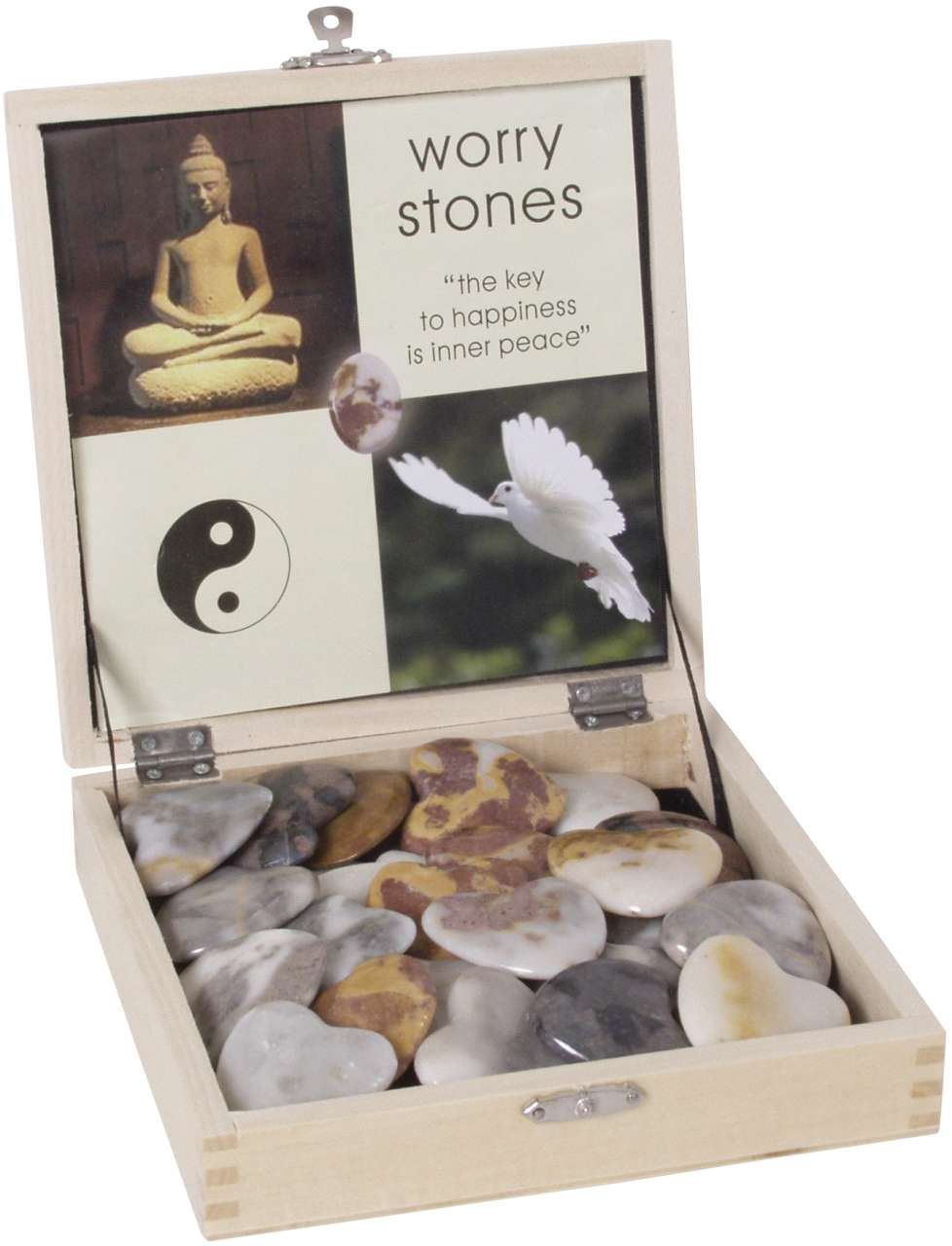 Anti-Stress-Stein-Herzen im Holzdisplay (36)