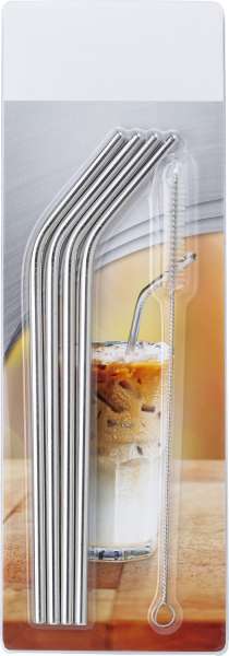 4er Set Strohhalme aus Edelstahl Rudy