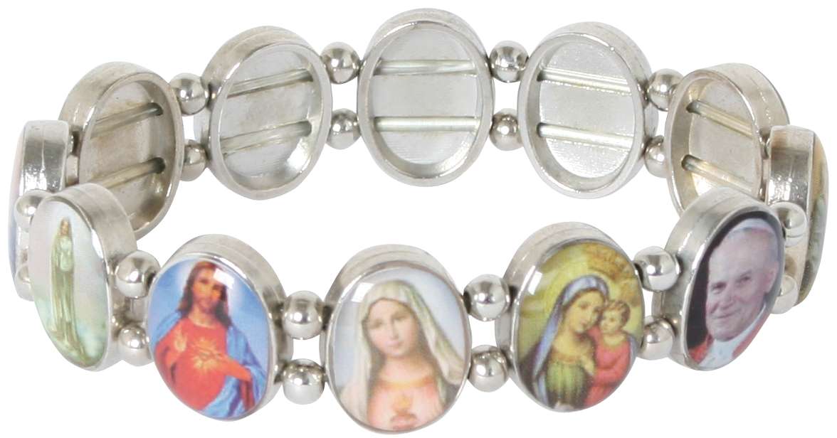 Metall-Armband mit religiösen Motiven