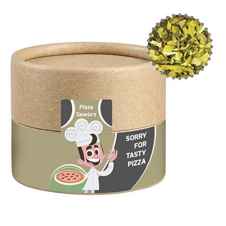 Gewürzmischung Pizza-Kräuter, ca. 10g, Kraftpapierdose Mini