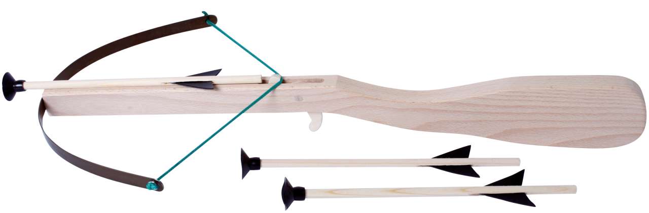 Armbrust historisch mit 3 Pfeilen