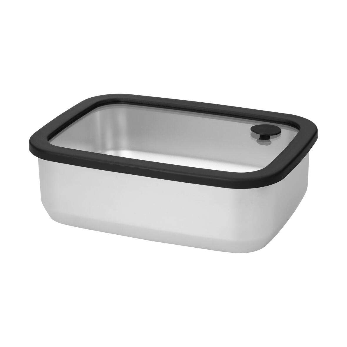 Edelstahl-Lunchbox mit Glasdeckel 