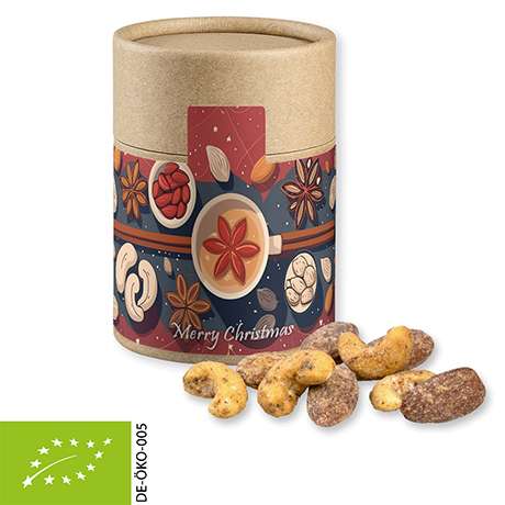 Bio Zimt-Mandel Vanille-Cashew Mix, ca. 80g, Kraftpapierdose Midi