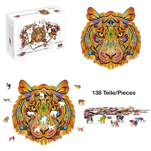 Rainbow Wooden Puzzle Tiger 138tlg.