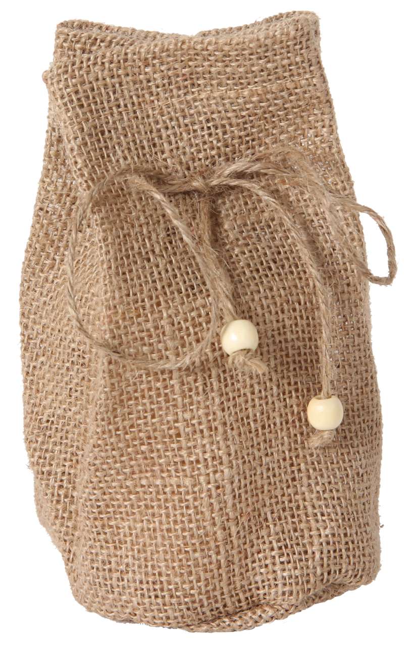 Jutesäckchen mit Boden, groß natur