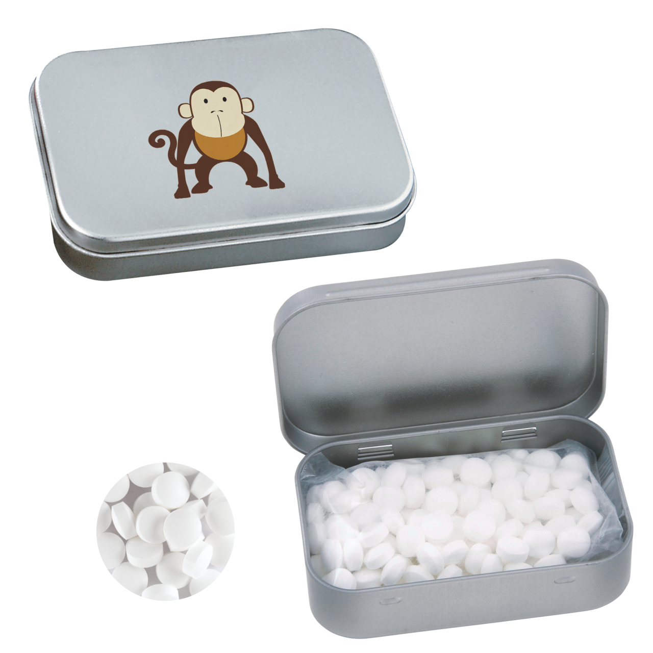 Blechdose mit Scharnier mit ca. 60 gr. Minties