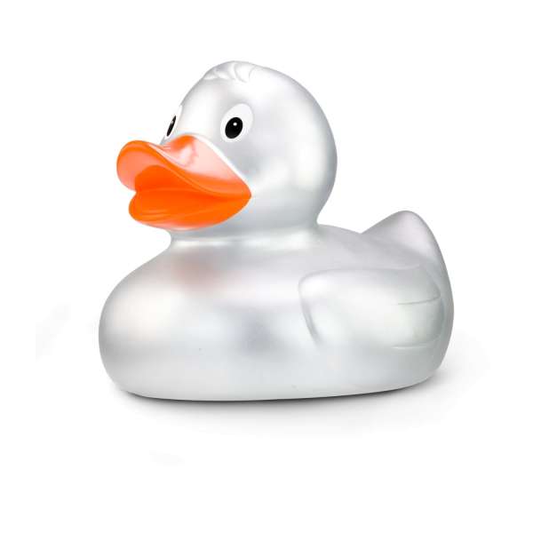 Werbeente Sylvie Silber XXL, ca. 30 cm