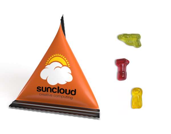 Mini Tetraeder Fruchtgummi