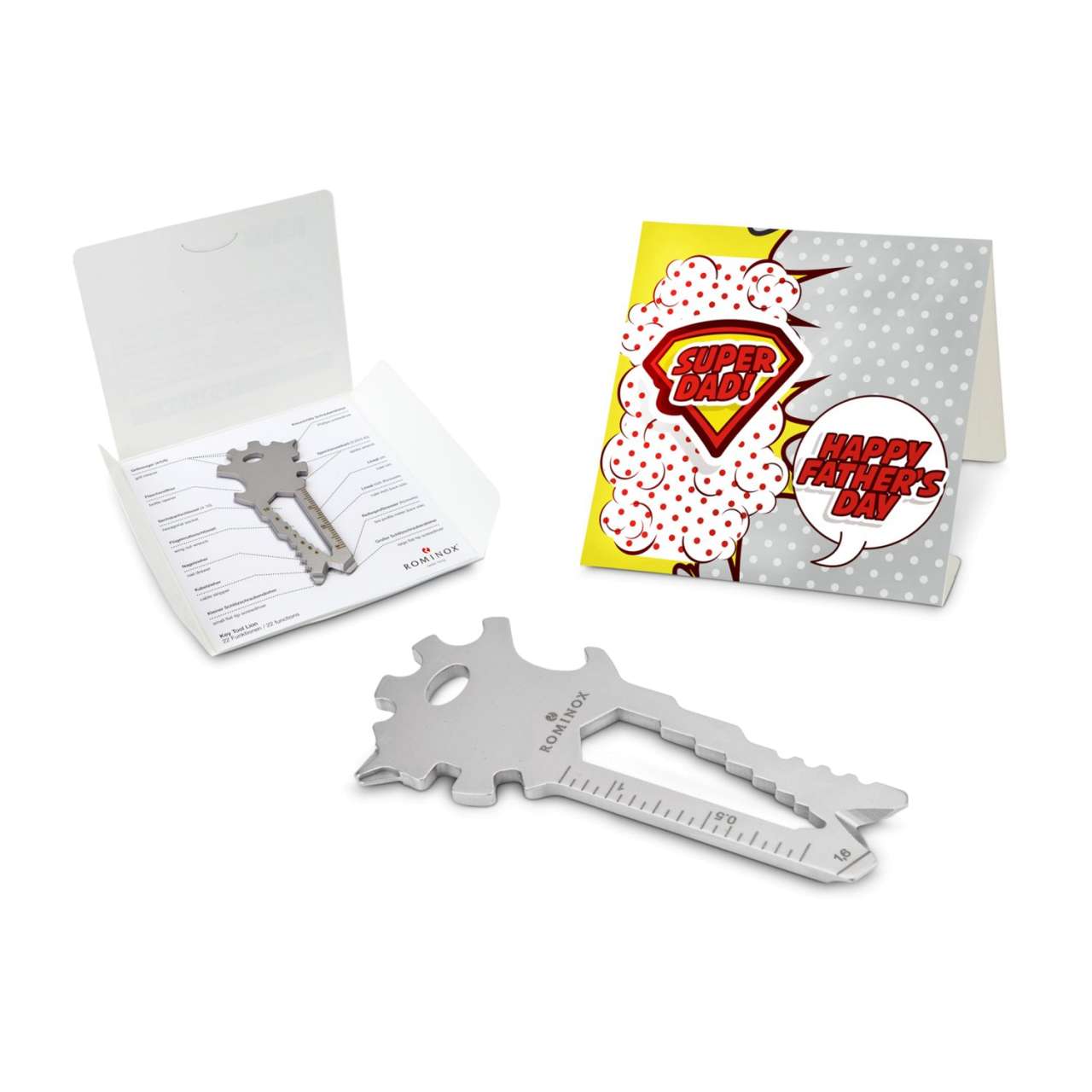 Geschenkartikel: ROMINOX® Key Tool Funktionen) im Motiv-Mäppchen Super Dad