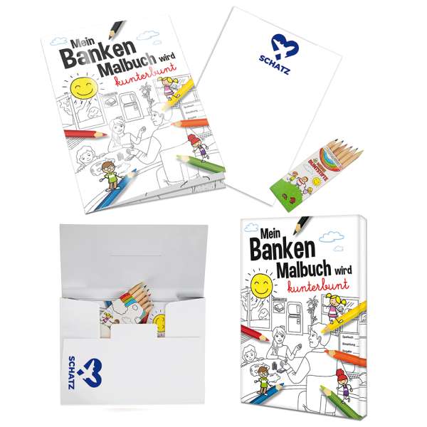 Malbuch / Mal-Set A6 - Banken