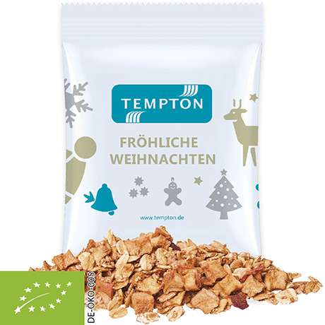 Bio Crunchy Weihnachtsmüsli Apfel-Zimt, ca. 60g, Maxi-Tüte