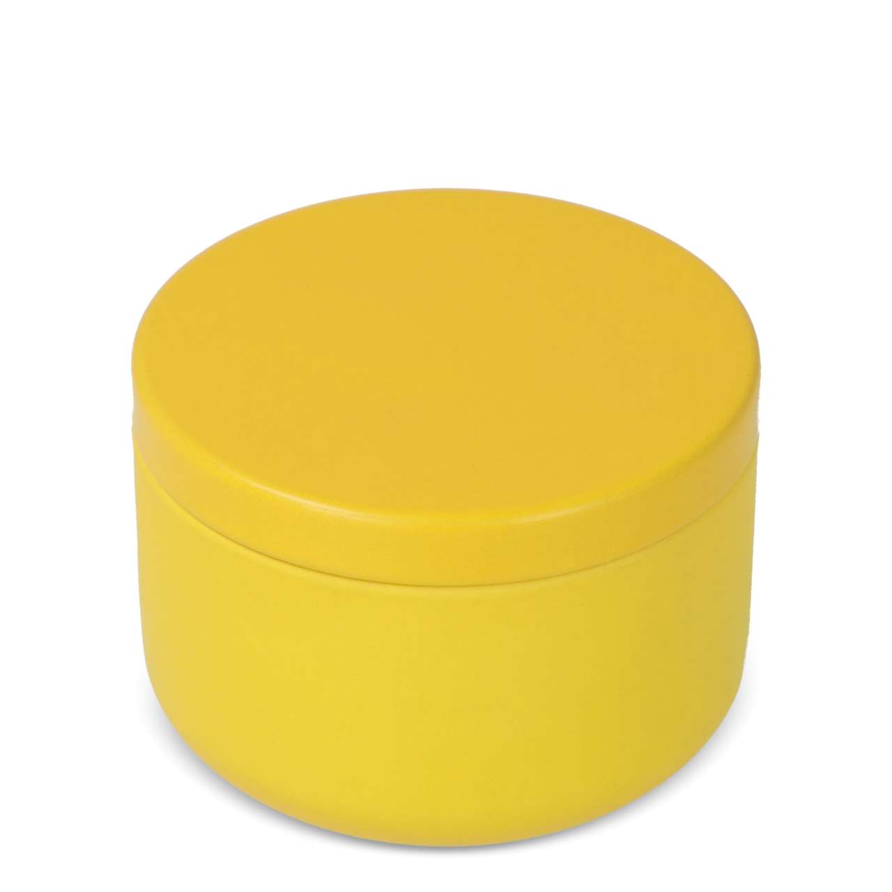 Candle in round recycled tin