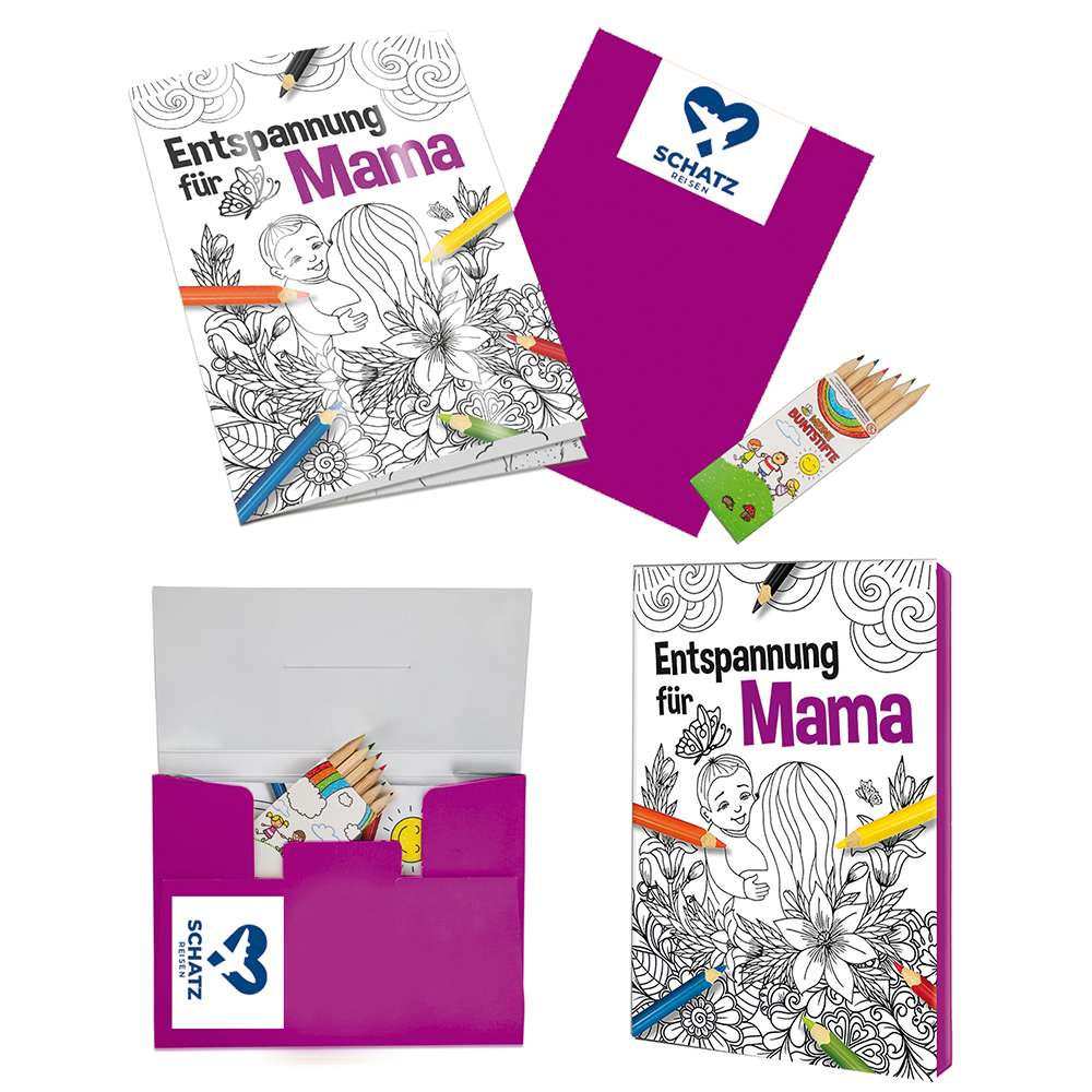 Malbuch / Mal-Set A6 - Entspannung für Mama