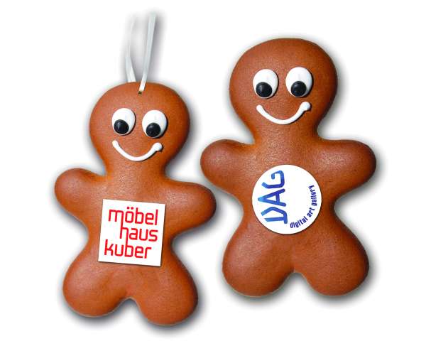Lebkuchenmann mit Logo