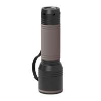 Taschenlampe schwarz, Ring braun, Hülle braun