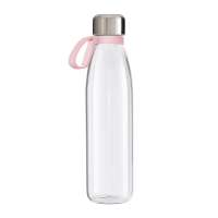 Flasche transparent, Ring hellmagenta