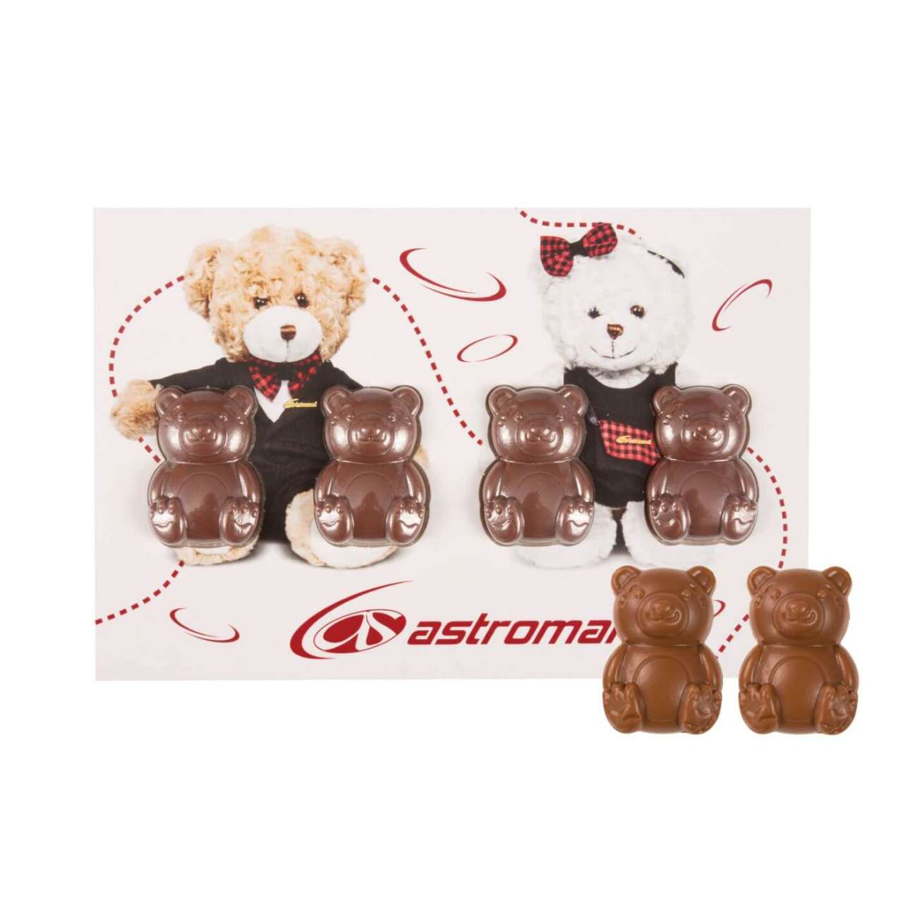 VERSANDHANDEL PRALINEN KARTE MIT SCHOKOLADEN-TEDDY-BÄREN