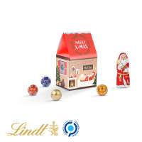 Lindt 4 Lindor Mini Kugeln (Milch, Dunkel, Caramell, Weiß) & 1 Weihnachtsmann 10 g