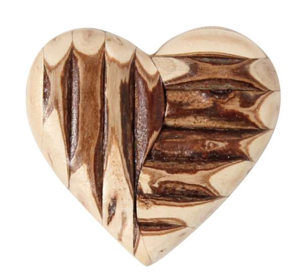 Magnet Holzherz Rindendesign sortiert