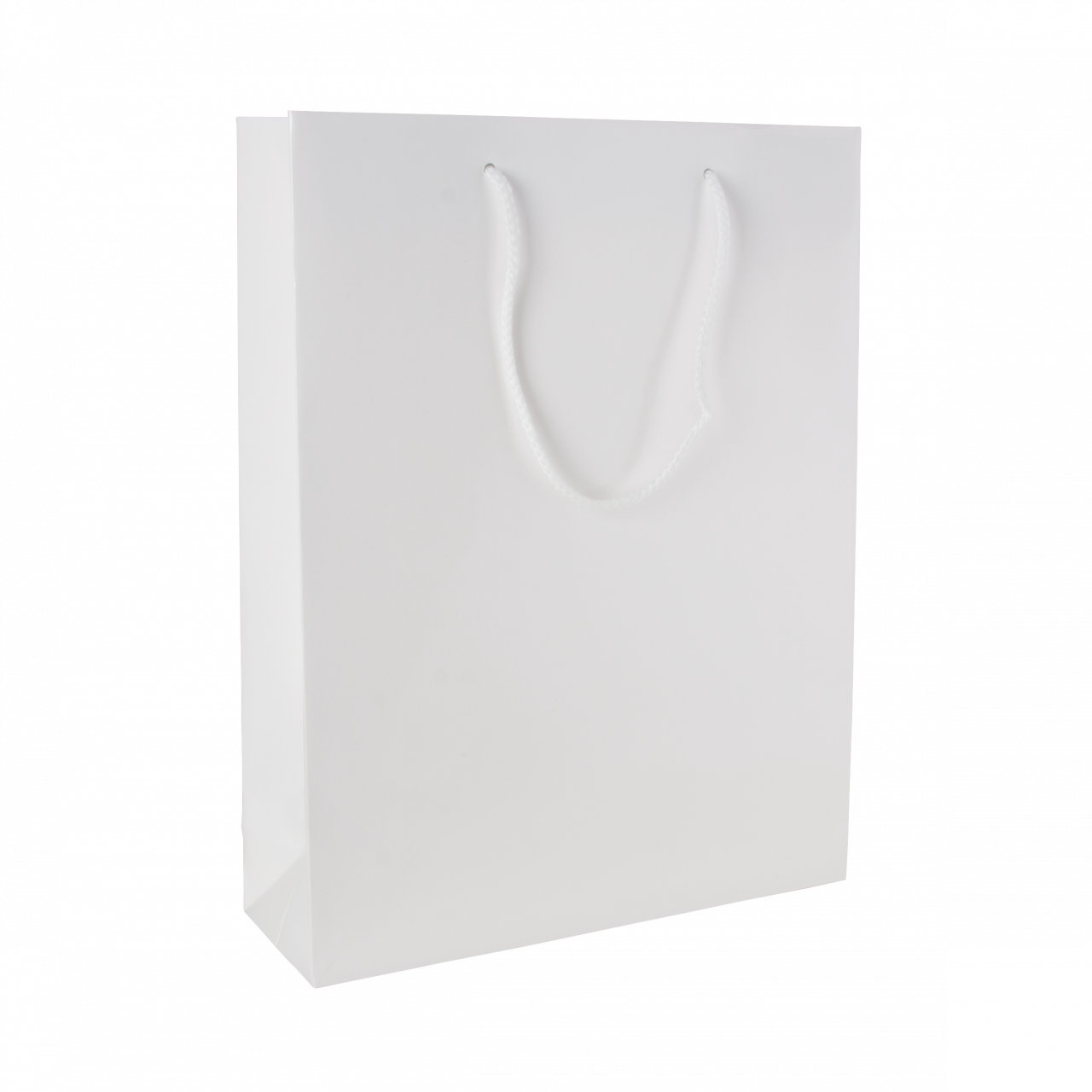 Glanz-laminierte Papiertasche weiß 220 x 100 x 275 mm