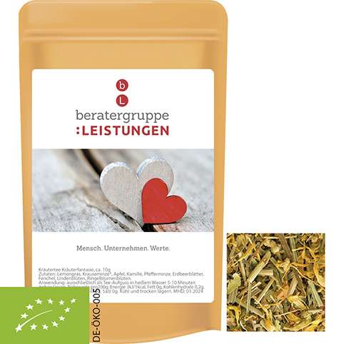 Bio Kräutertee Kräuterfantasie, ca. 12g, Standbeutel Mini