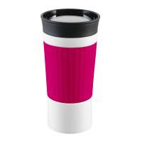 Becher weiß, Hülle magenta