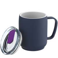 Becher blau, Deckel lila