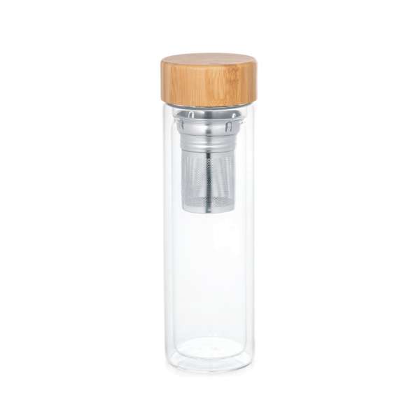 MAKAROVA Flasche aus Borosilikatglas mit Teesieb 490 ml
