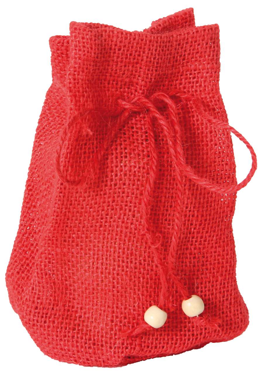 Jutesäckchen mit Boden, groß rot