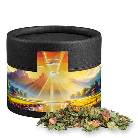 Bio Kräutertee Glücksgefühle, ca. 17g, Kraftpapierdose Mini schwarz