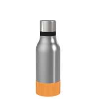 Flasche silber, Hülle orange