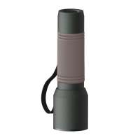 Taschenlampe grau, Hülle braun
