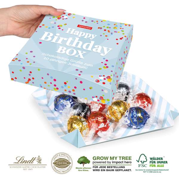 PRÄSENTBOX MIT LINDT LINDOR PRALINÉS