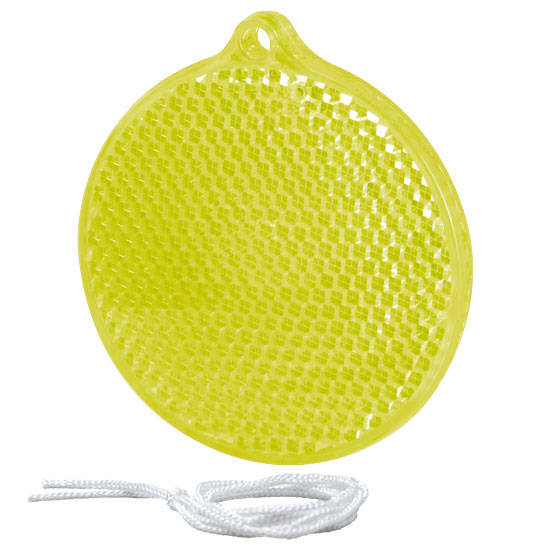 Sicherheits-Reflektor Kreis als Werbeartikel in kleiner Menge - Farbe:  Gelb-transparent