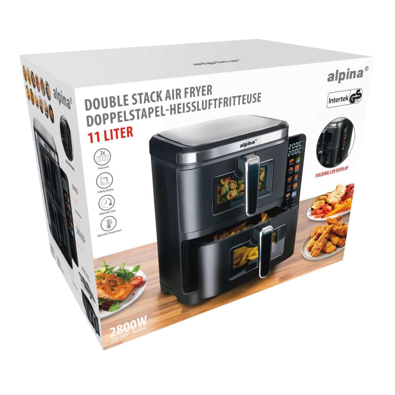 ALPINA Double Air Fryer 2x5.5L 2800W