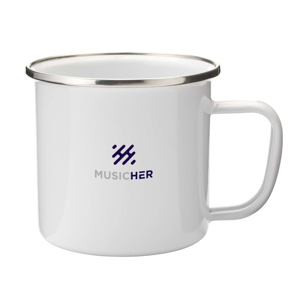 Retro Silver Emaille Tasse 350 ml
